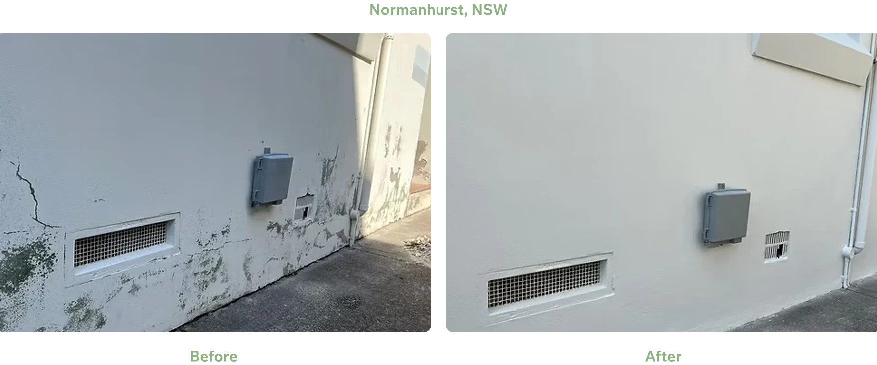 Exterior Wall Repair and Painting Normanhurst Sydney Before and after exterior wall repair and painting in Normanhurst Sydney